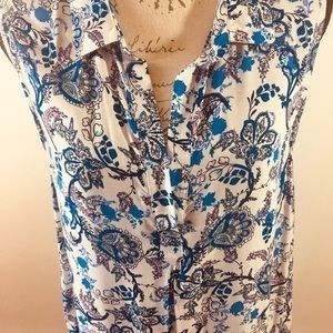 PAPILLON  PAISLEY BLUE PRINT TUNIC